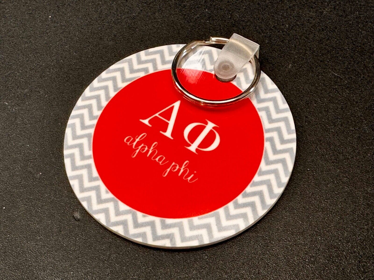 Alpha Phi Sorority Custom Holliday Round Keychain - Key Ring Chain