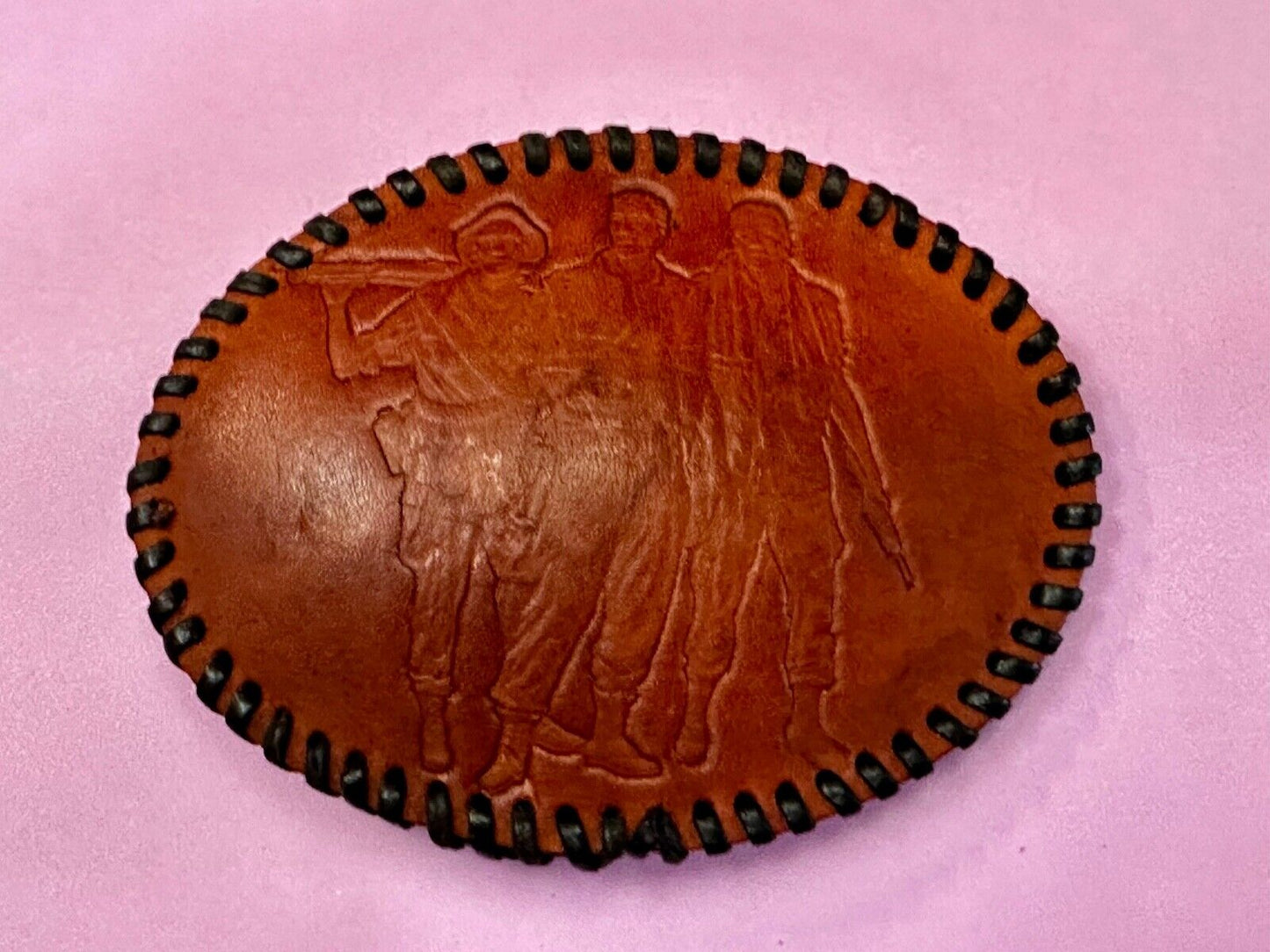 Vietnam War Memorial The Three Soldiers Statue Leather Vintage Belt Buckle