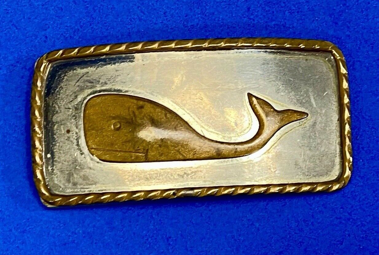 Unique, Mixed Metal German Silver Whale Belt Scarf Buckle Clip Tie