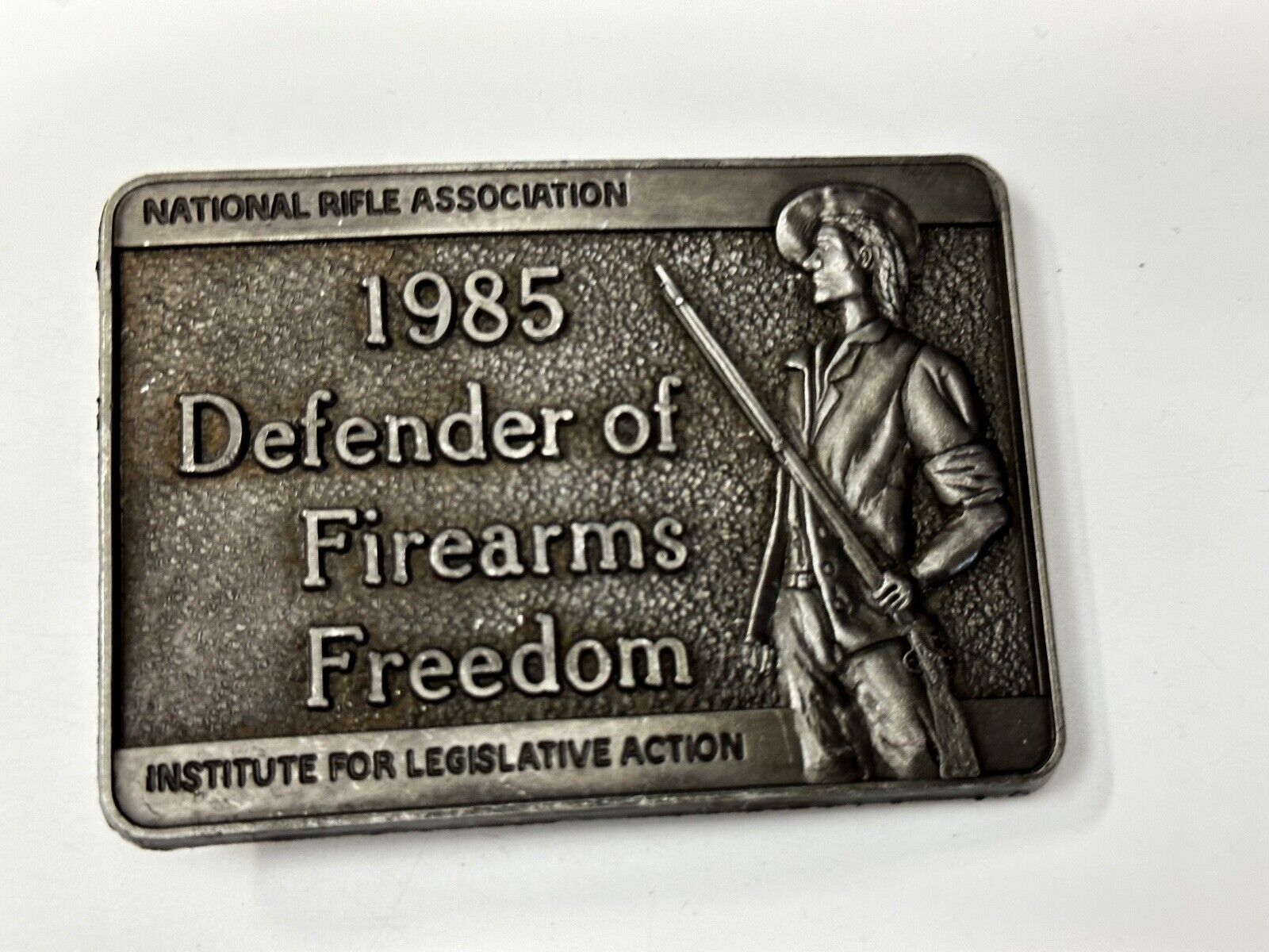 1985 Defender of Firearms Freedom Vintage NRA ILA NOS Gun Collector Belt Buckle