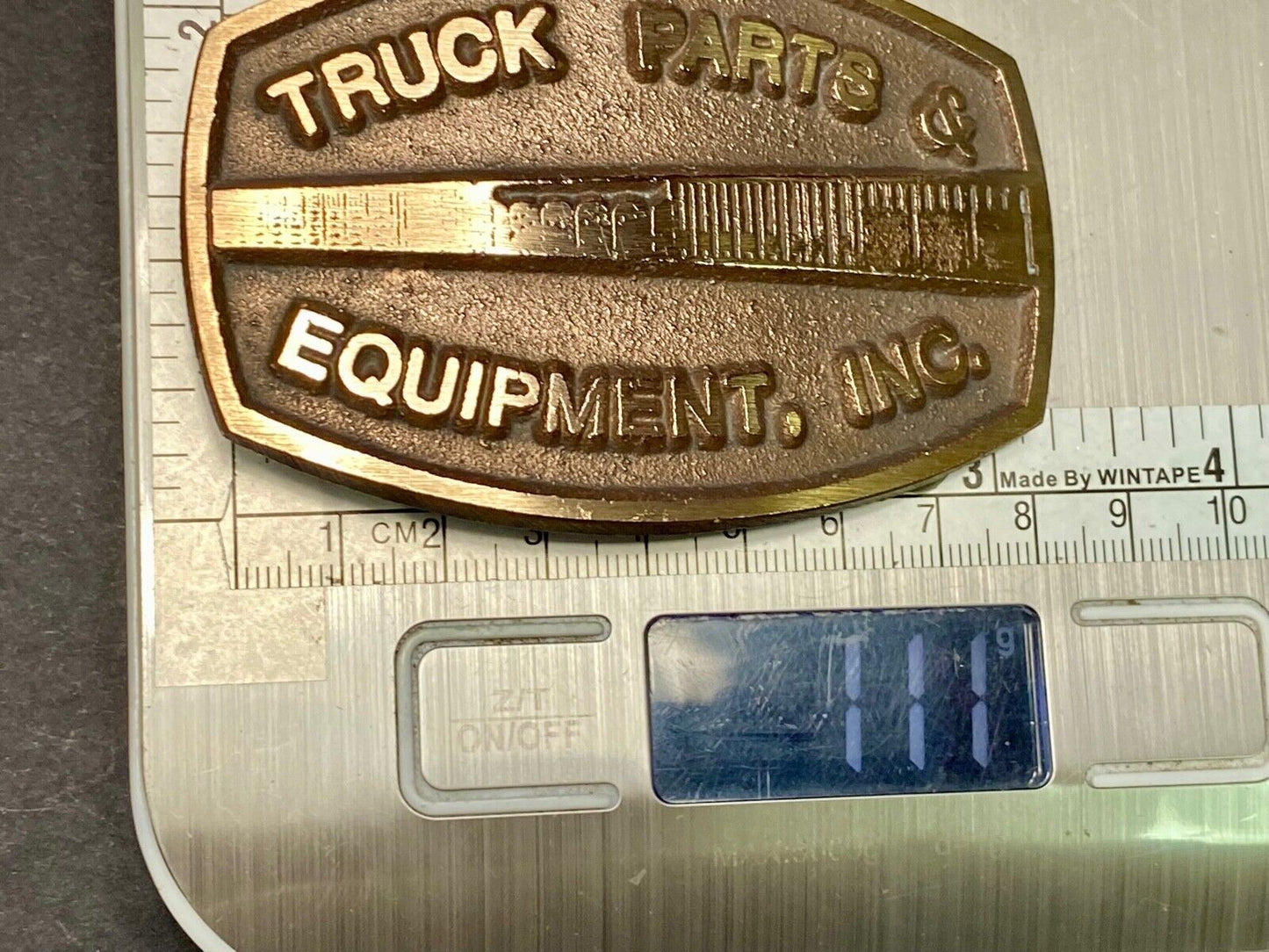Truck Parts And Equipment Vintage Brass Tone? Belt Buckle