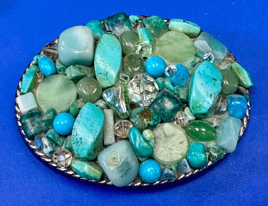 Artisan Mixed Material Turquoise color theme Belt Buckle by Ivan