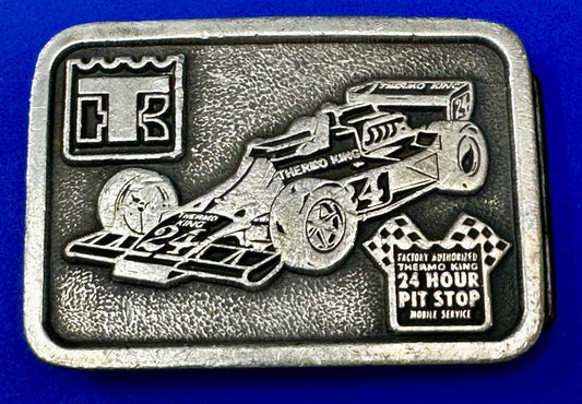 TK Thermo King - Indy Motor Speedway 24 hour pit stop Vintage Belt Buckle