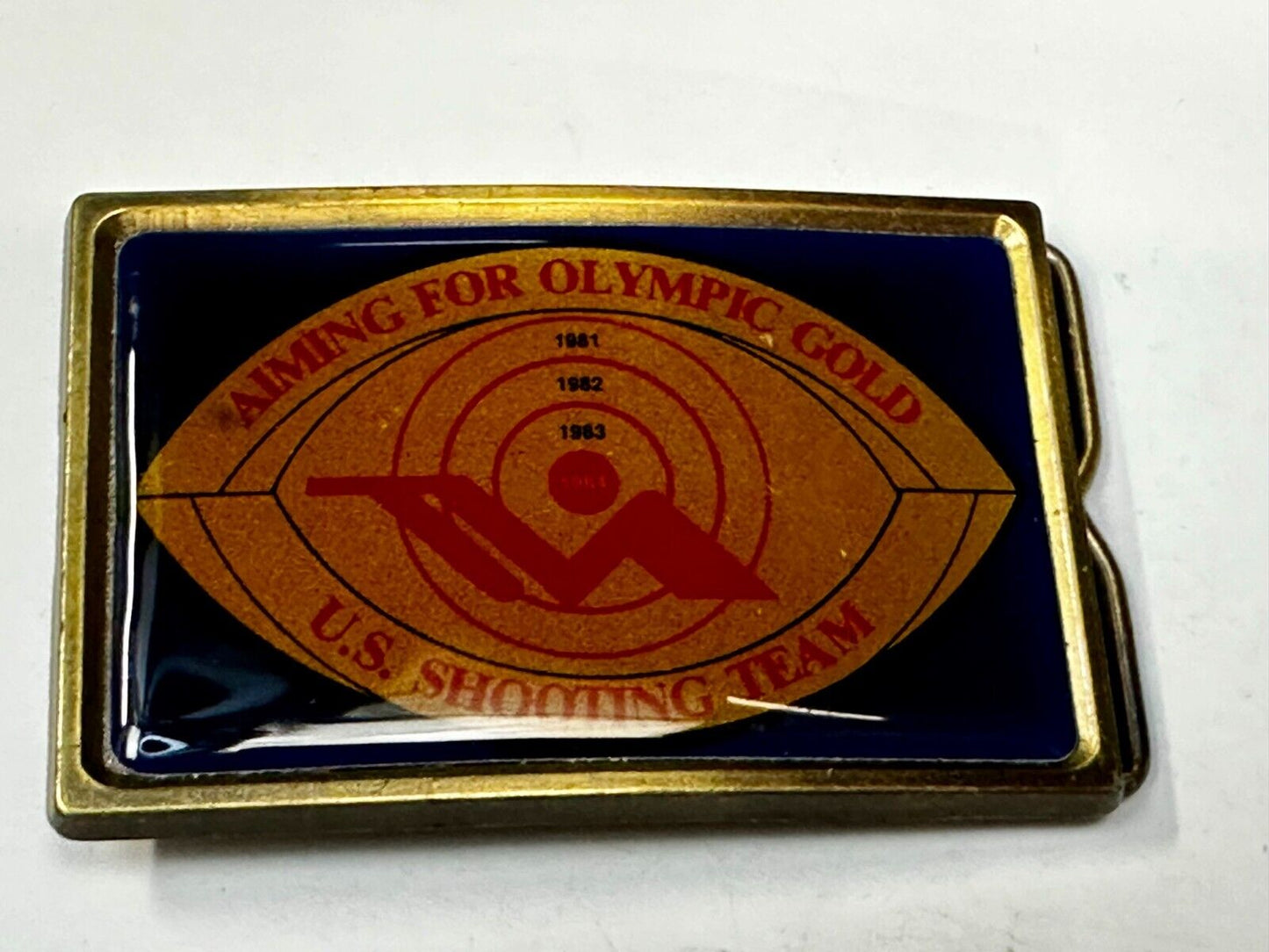 US Shooting Team Los Angeles 1984 Aiming for Olympic Gold NOS Belt Buckle