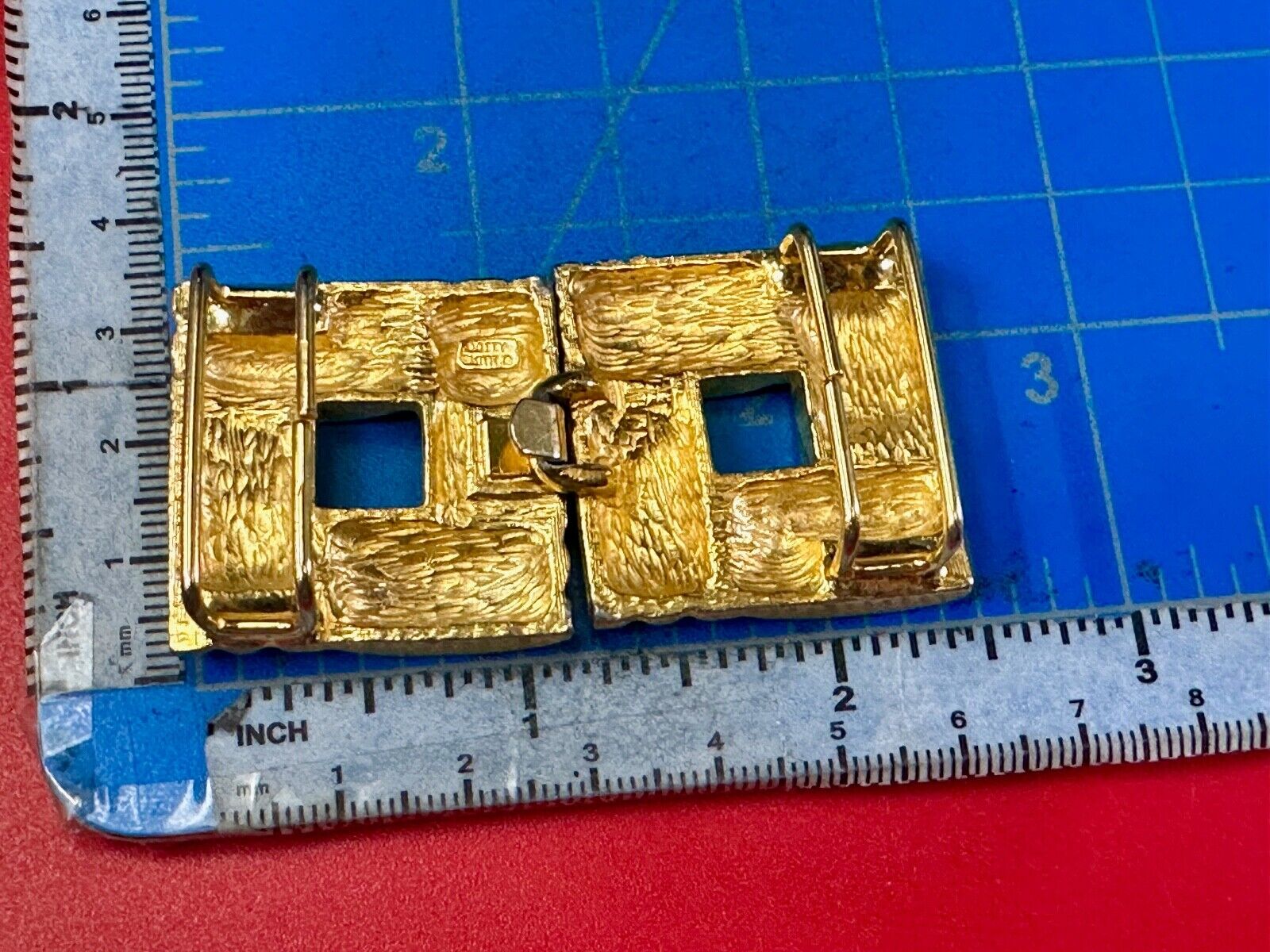 Two piece interconnecting vintage belt buckle by Dotty Smith