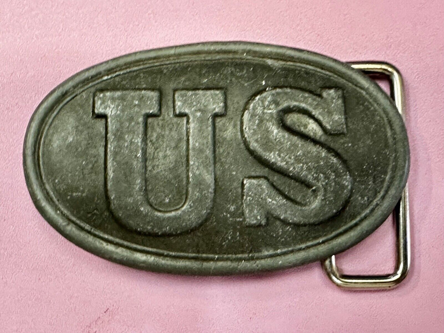 US Civil War Union Infantry Soldier silver color Replica Belt Buckle V-Fur? Ny