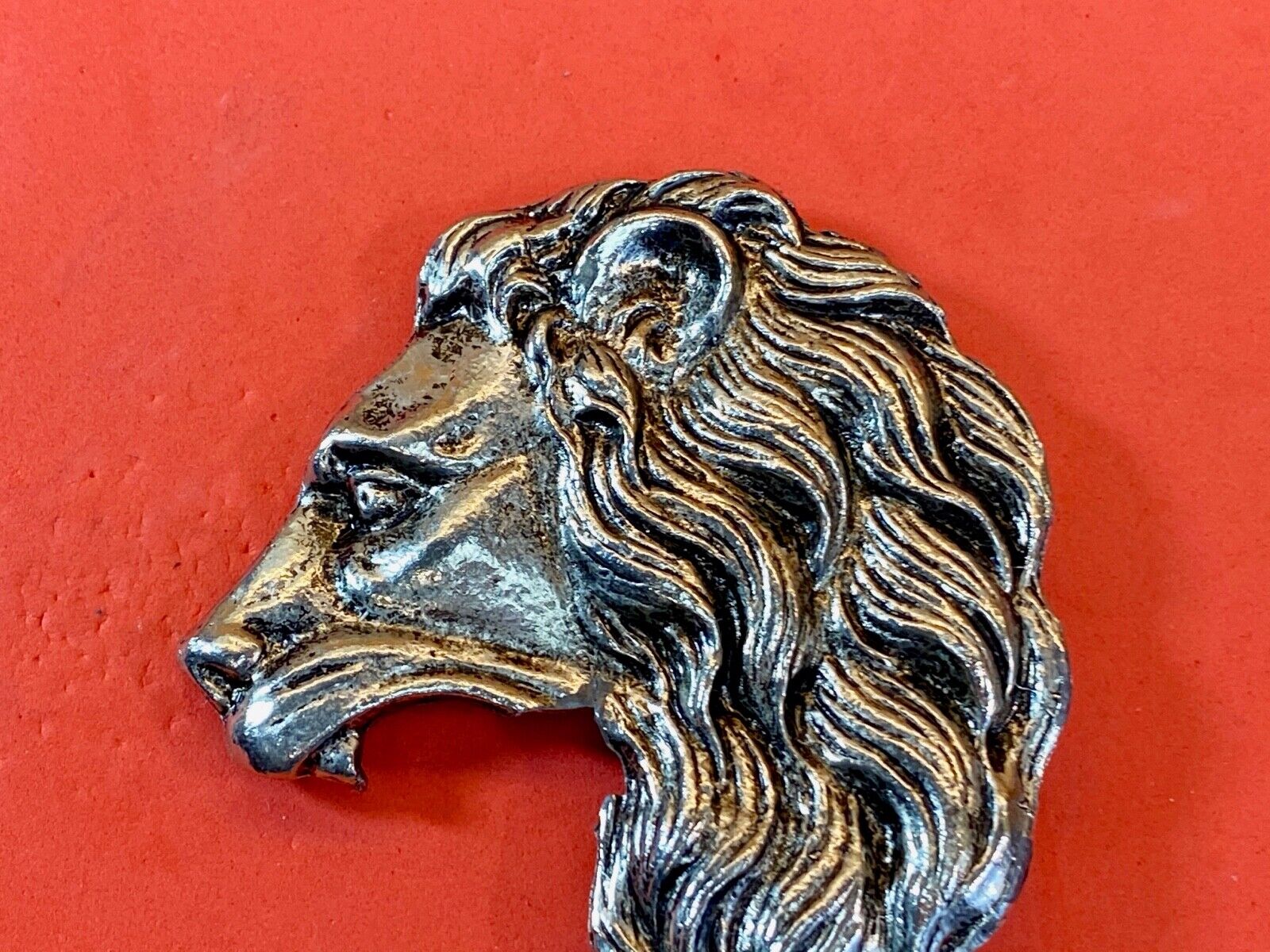 Vintage Lions Maine Figural Cut Out Head Bust Clip Belt Buckle 