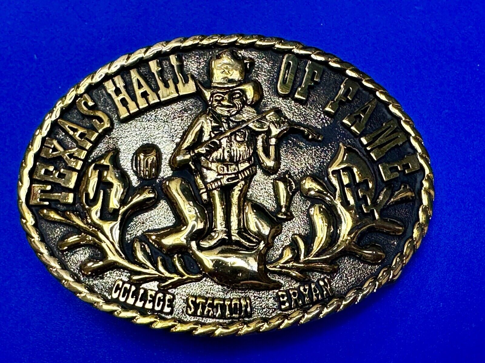 Texas Hall of Fame Bryan–College Station Cities Fiddle Music Vintage Belt Buckle
