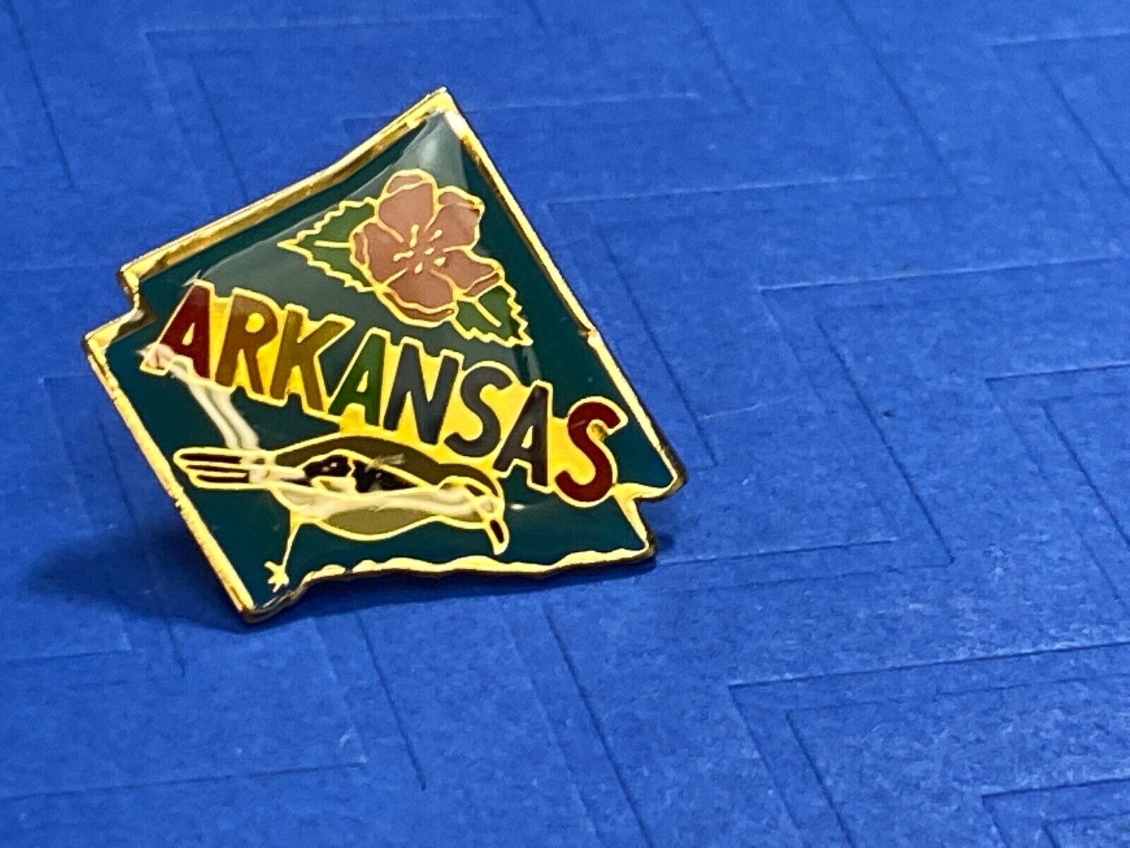 Arkansas state Apple blossom & northern mockingbird Keychain - Key Ring Chain
