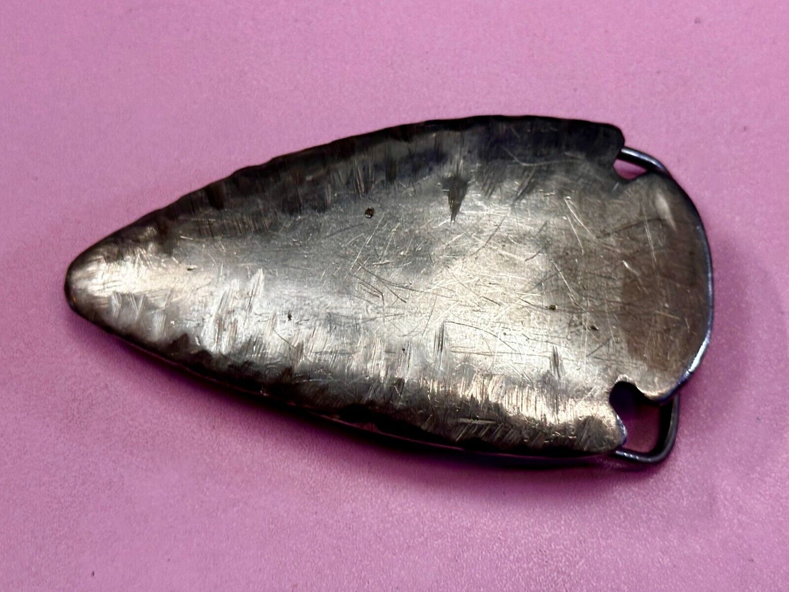 Arrow Head Artisan Cast Made Native Indian Art Figural Silver? Belt Buckle