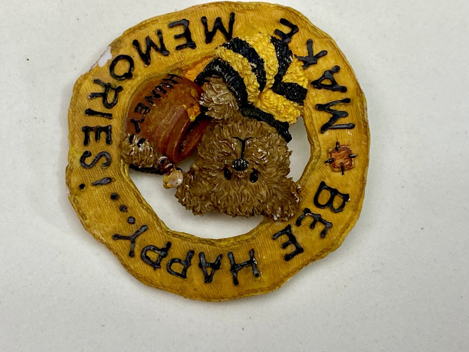 BEE happy, make memories, Adorable Boyds Bears & Friends Brooch Pin 