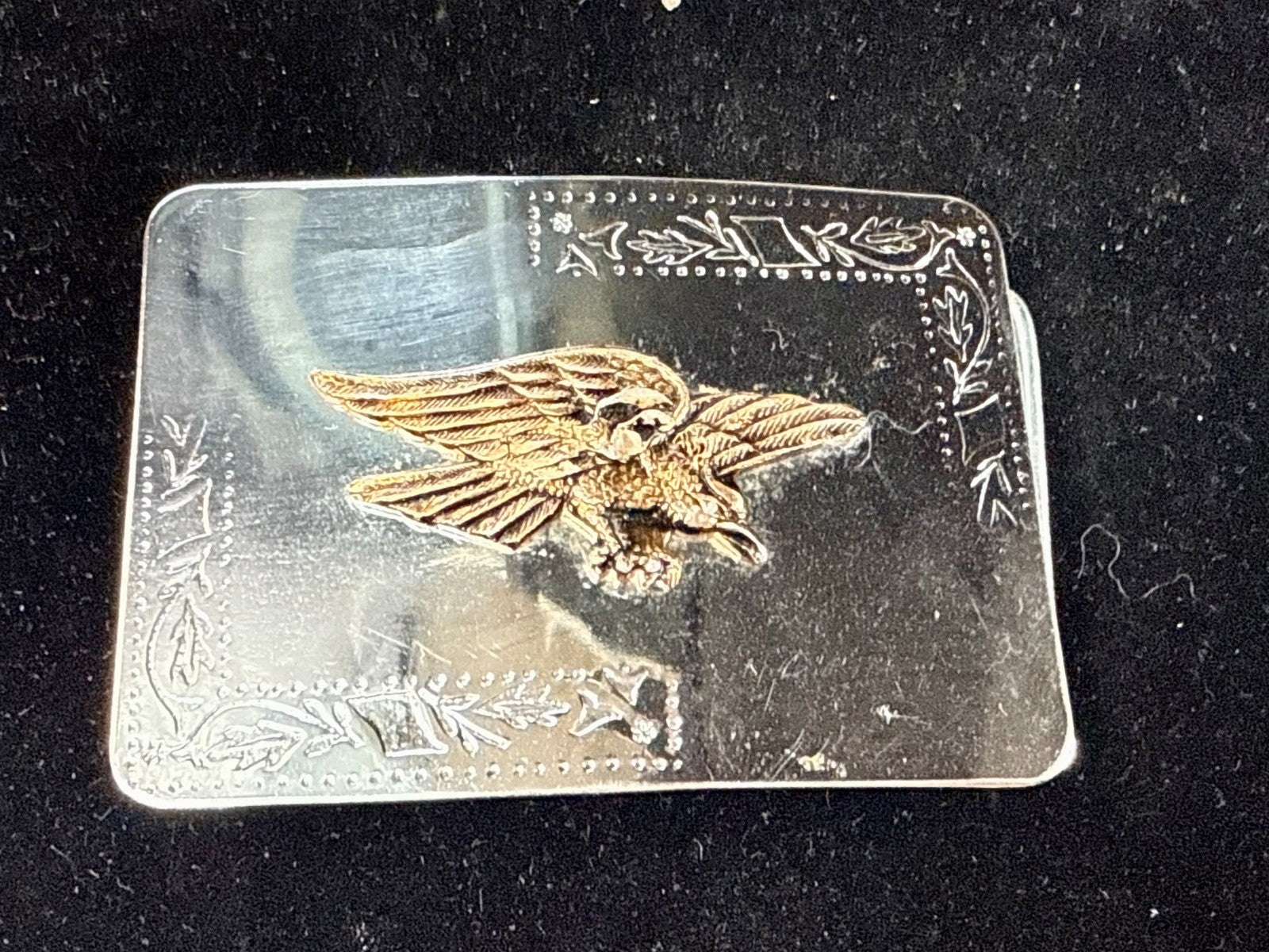 American Eagle Flying Diving Hunting on Reflective Two Tone Western Belt Buckle