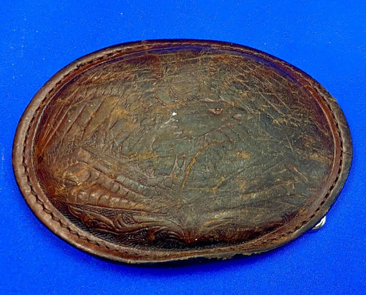 Vintage Leather Duck Belt Buckle - To Restore