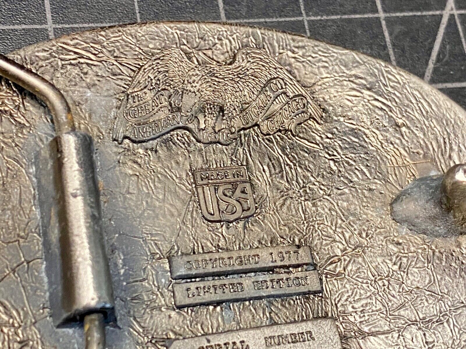 77 Pewter Belt Buckle Pittsburgh Gear Neville Island Great American Belt Buckle
