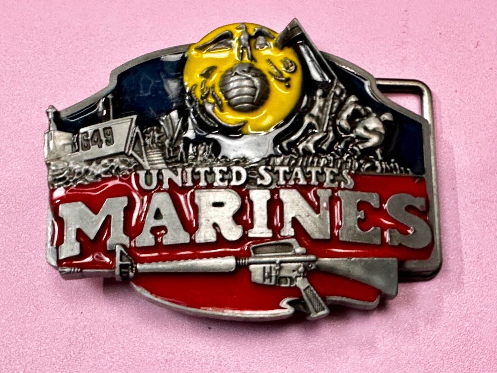 United States Marines Raised Colorful Patriotic Usa American Belt Buckle