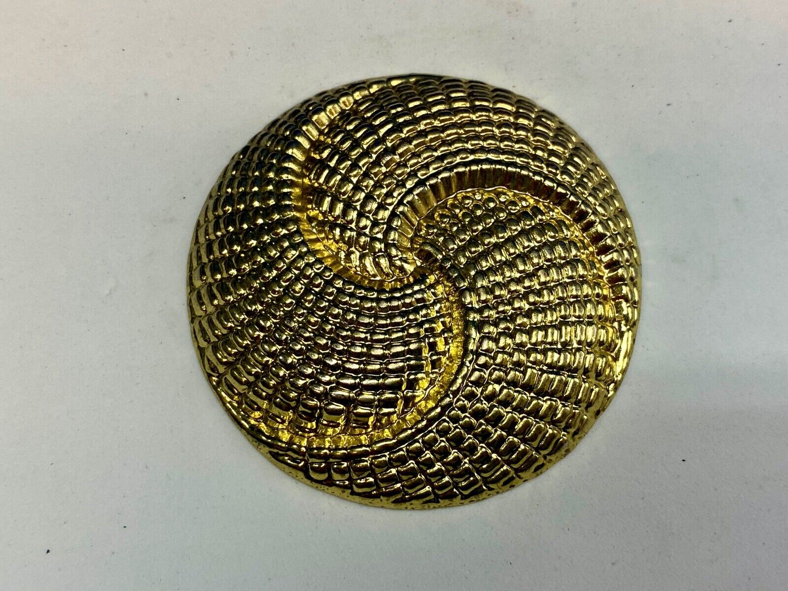 Vintage gold tone circle swirl scarf sash clip purse shoe belt buckle 