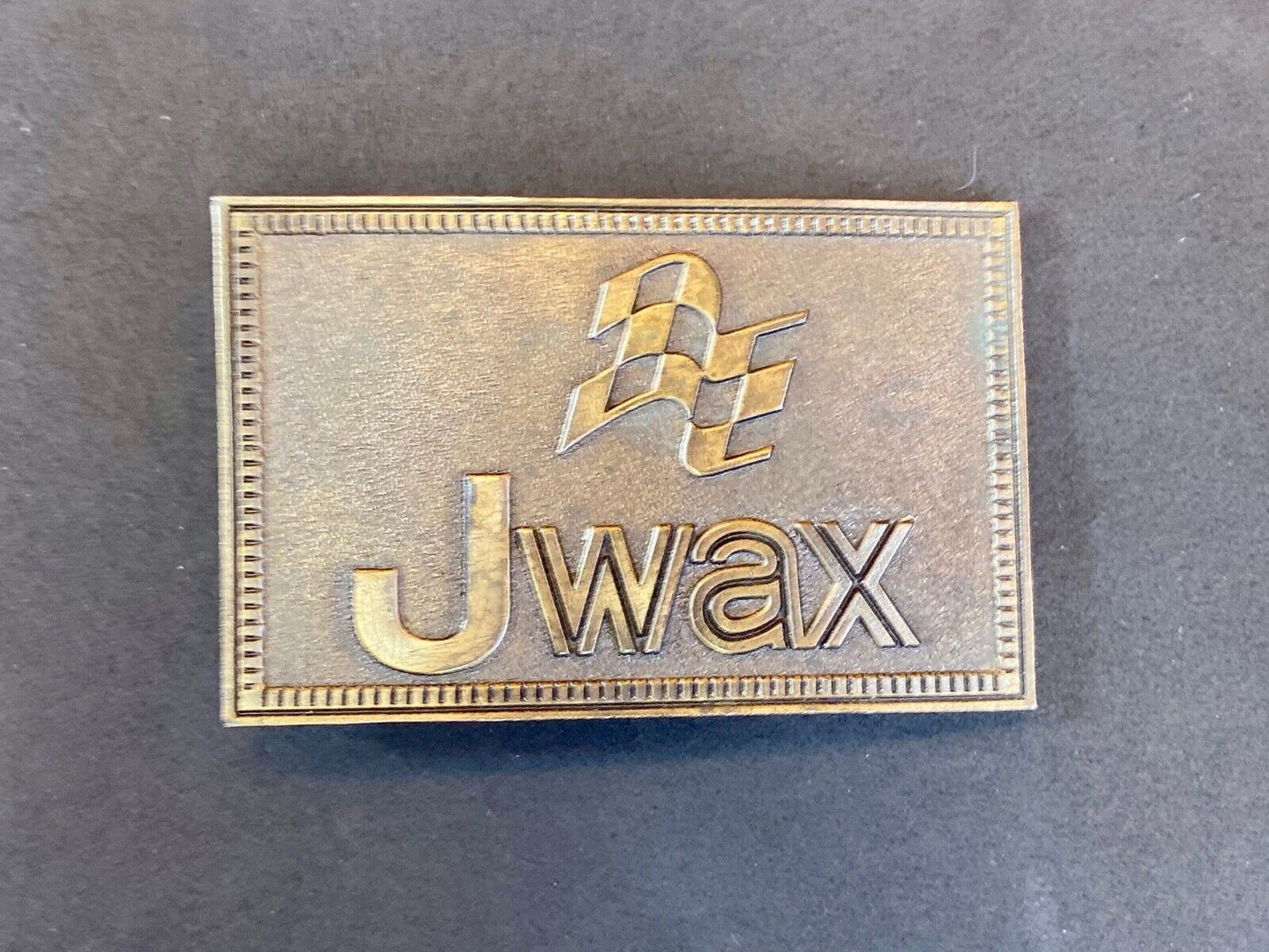 Vintage Jwax Belt Buckle By Lewis   Auto Wax Car Shine!    