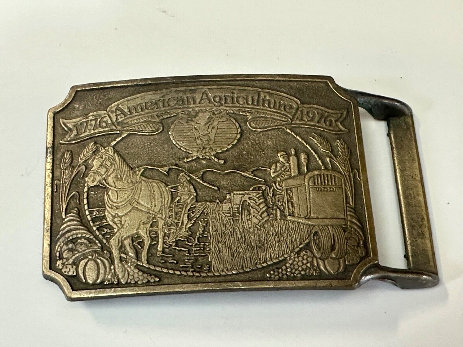 American Agriculture Bicentennial Celebration Ortho sponsored belt buckle