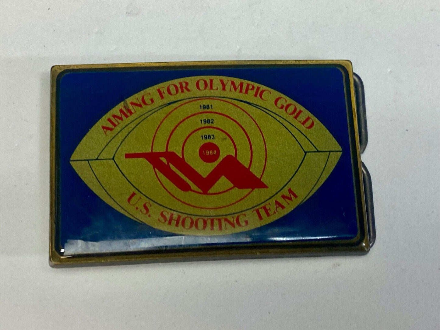 Aiming For Olympic Gold 1984 La Ca U.S. America Skeet Shooting Team Belt Buckle