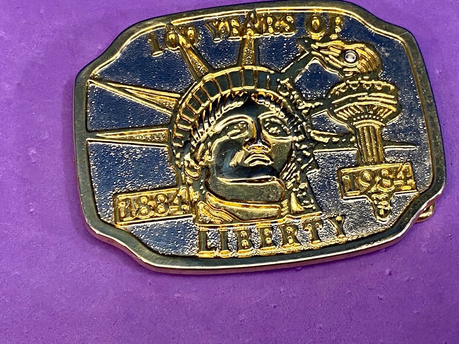 100 Year Celebration - Statue Of Lady Liberty Usa New York Belt Buckle