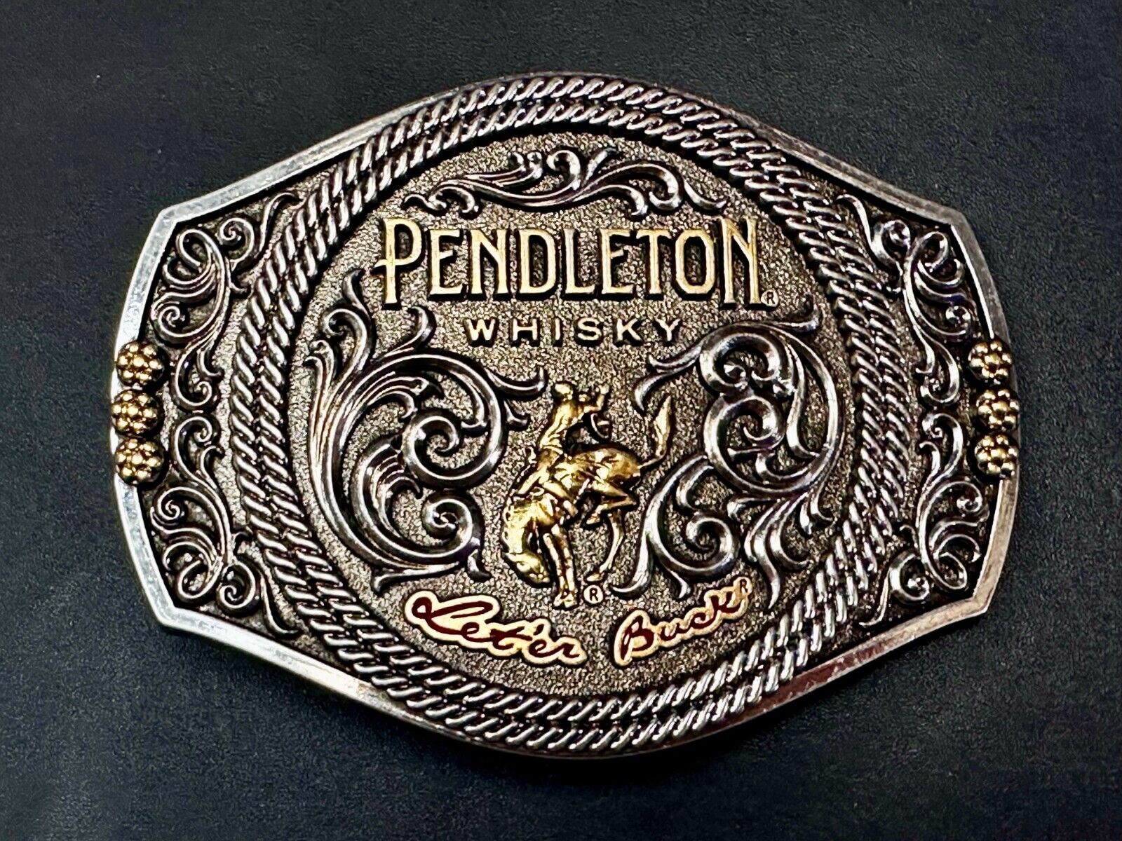 2021 Pendleton Whiskey Let'er Buck Rodeo Cowboy Montana Silversmiths Belt Buckle