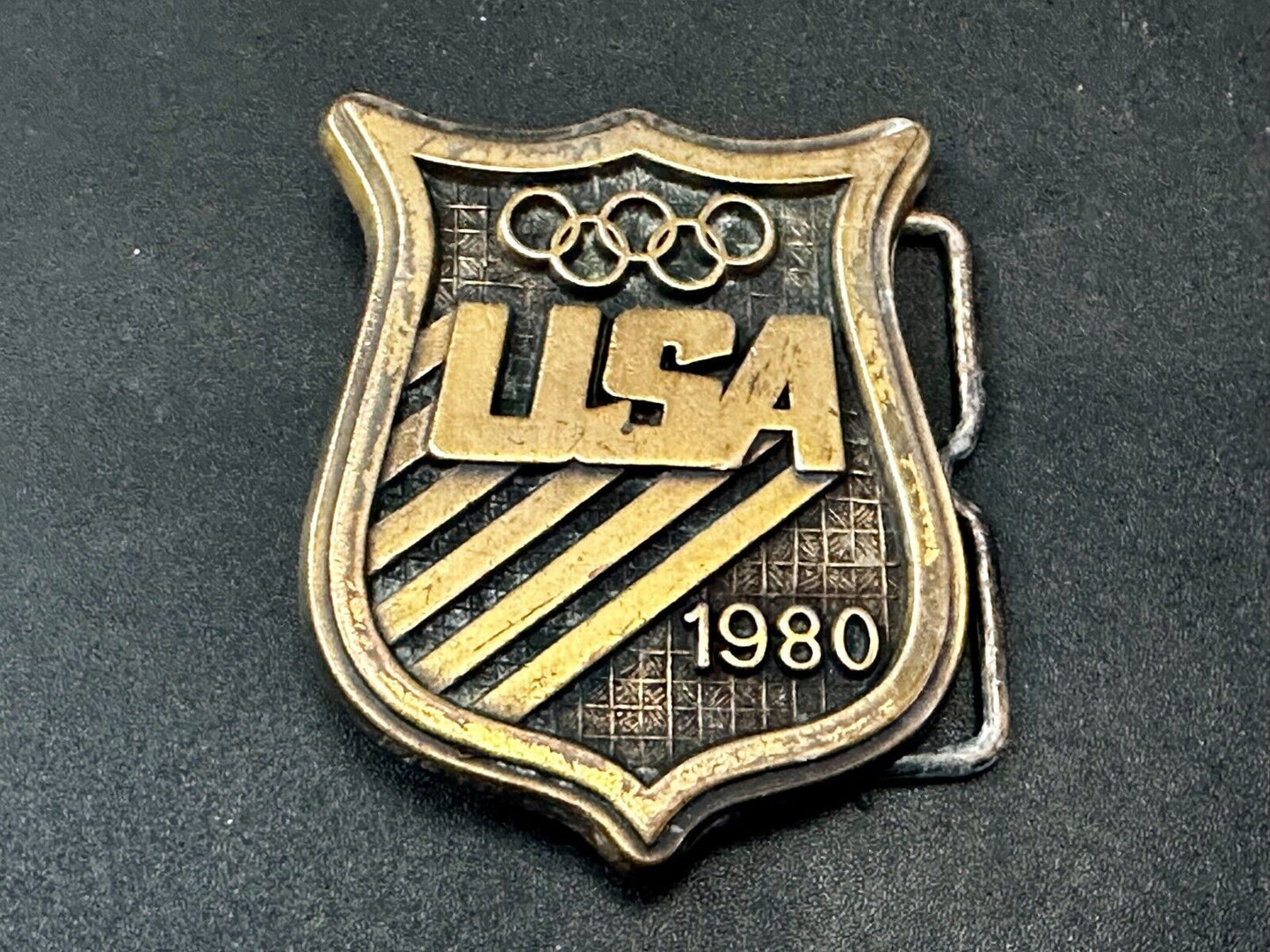 1980 USA Olympic Committee Vintage Paul Rollins Belt Buckle by RJ