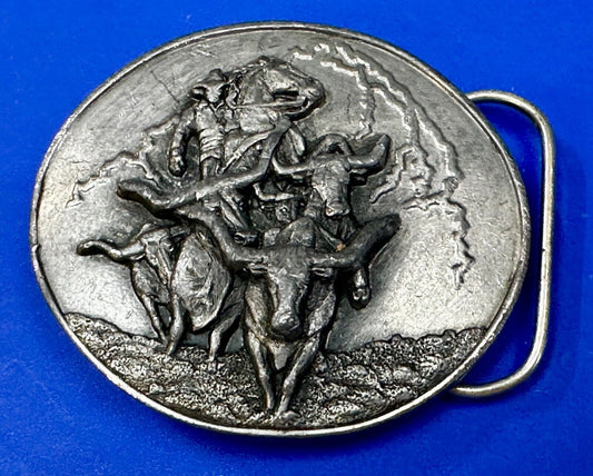 The Cattle Drive Vintage  1991 Belt Buckle by Arroyo Grande Buckle Co.