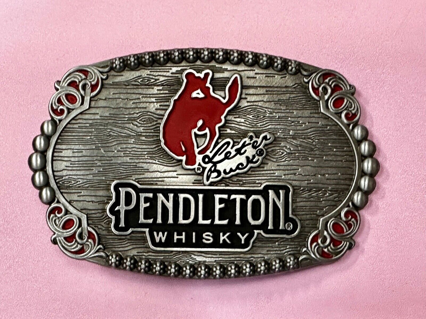 2023 PENDLETON WHISKY BRAND PROMO BELT BUCKLE MONTANA SILVERSMITHS COWBOY RODEO