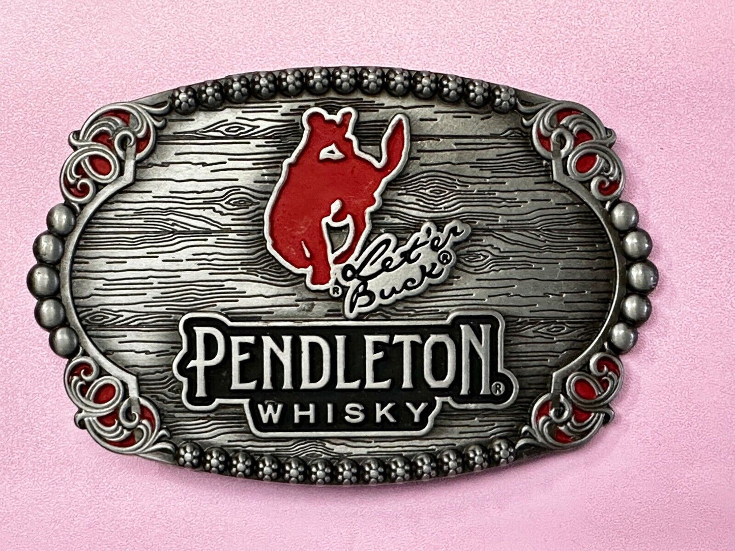 2023 Pendleton Whisky Let'er Buck Montana Silversmith Rodeo Cowboys Belt Buckle