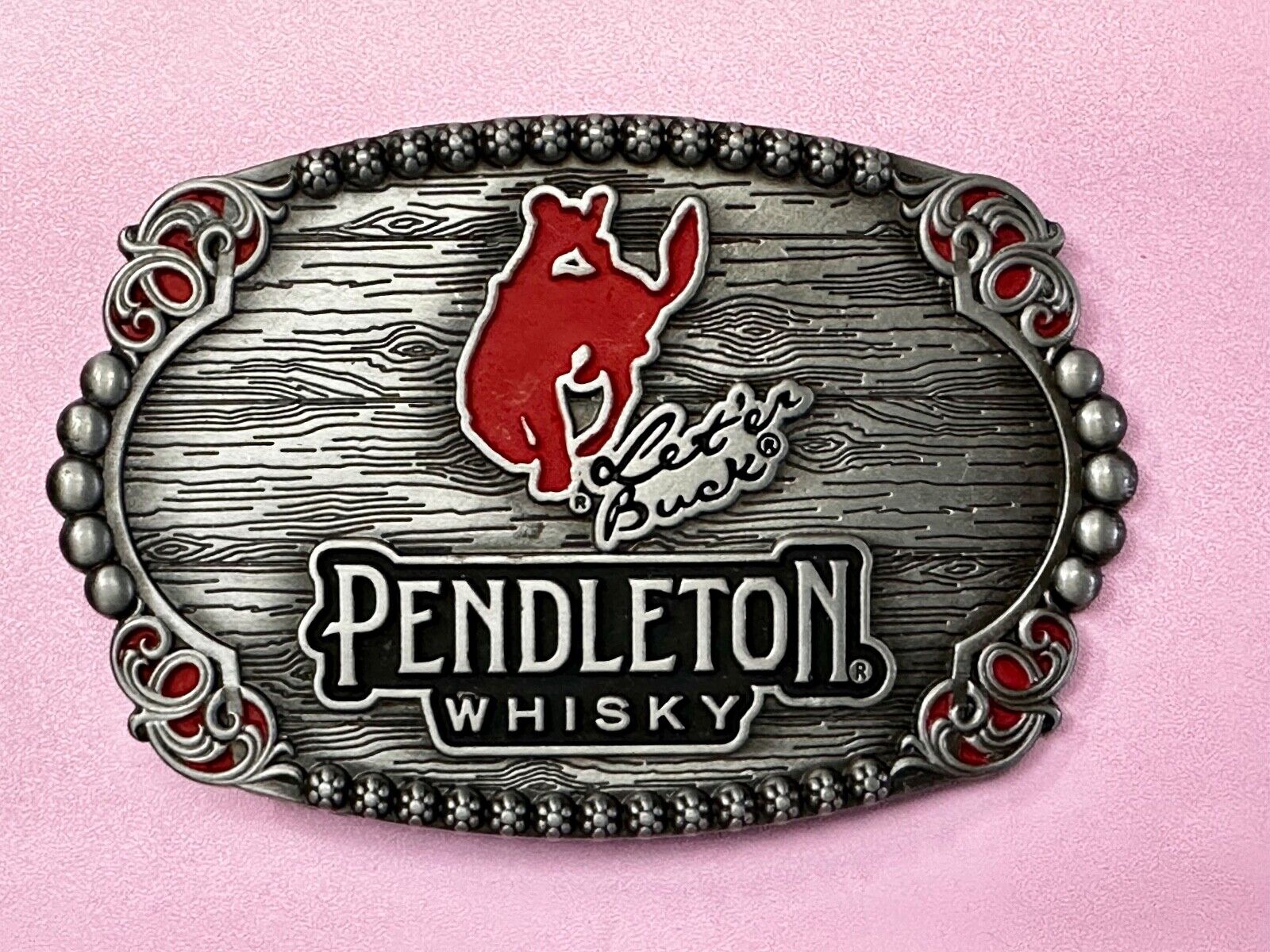 2023 Pendleton Whisky Let'er Buck Montana Silversmith Rodeo Cowboys Belt Buckle