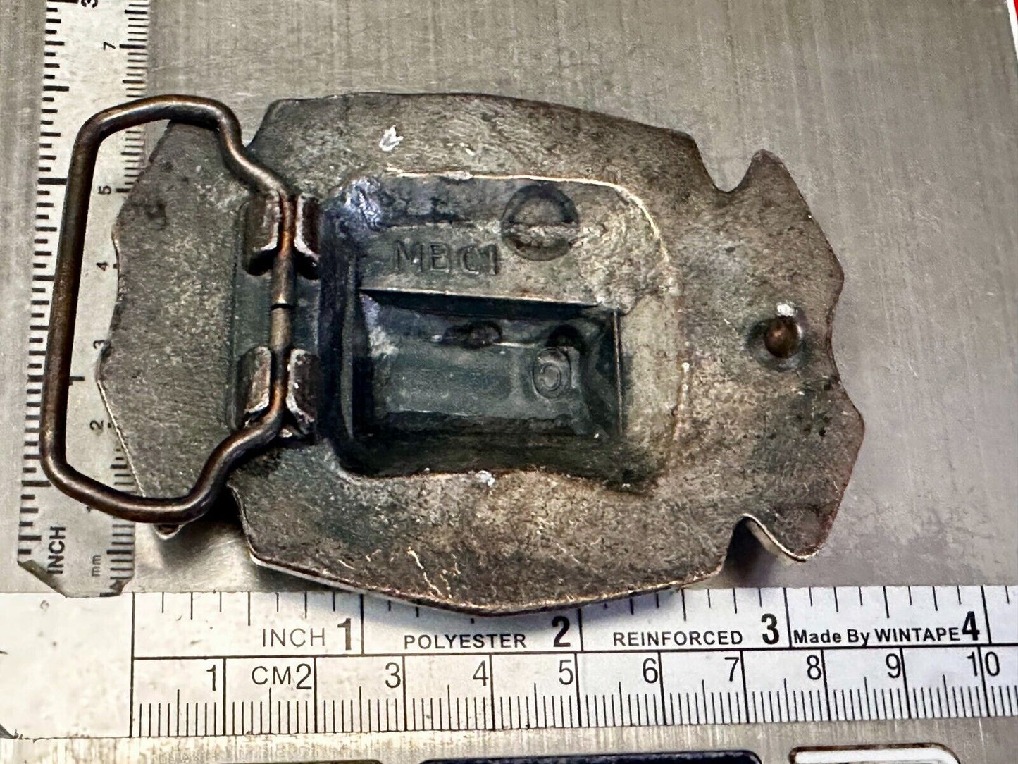 American Firefighter Fire Truck Fireman Commemorative Vintage MBCI Belt Buckle