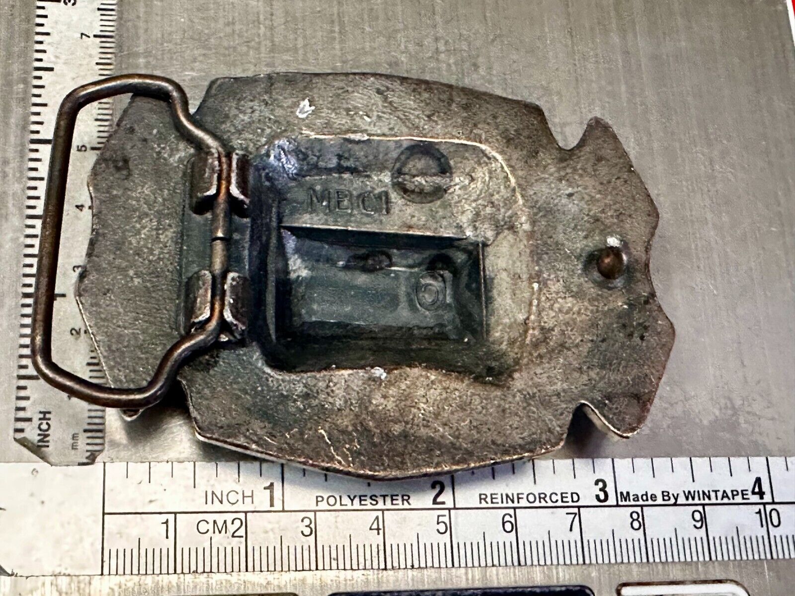 American Firefighter Fire Truck Fireman Commemorative Vintage MBCI Belt Buckle