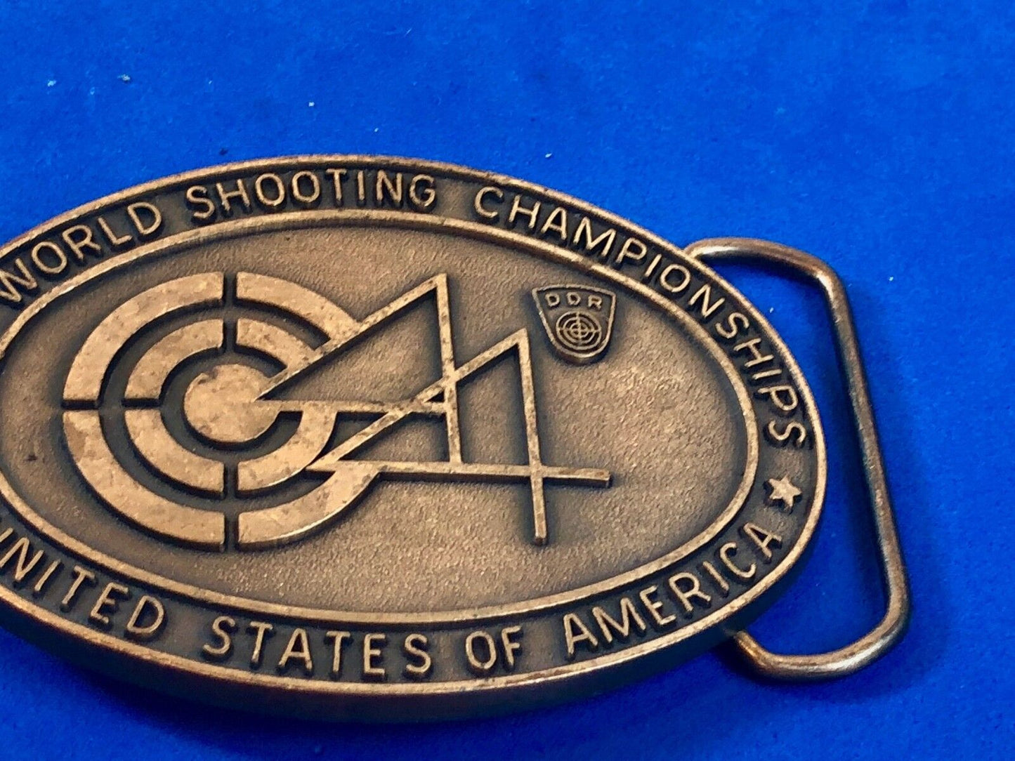  *Vintage ISSF 44TH "1986 World Shooting Championships  USA" Belt Buckle EUC DOR