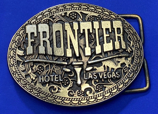 Vintage Frontier Hotel Old Las Vegas Belt Buckle Casino Nevada Western Longhorn