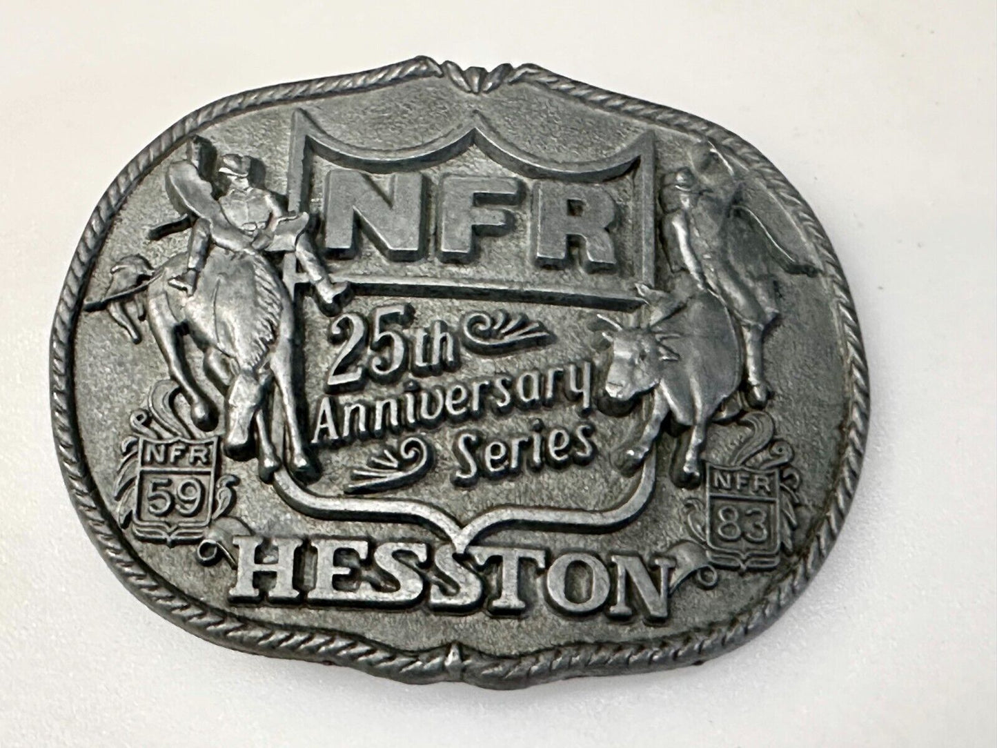 25 Year Anniversary Hesston NFR National Finals Rodeo Cowboys Belt Buckle