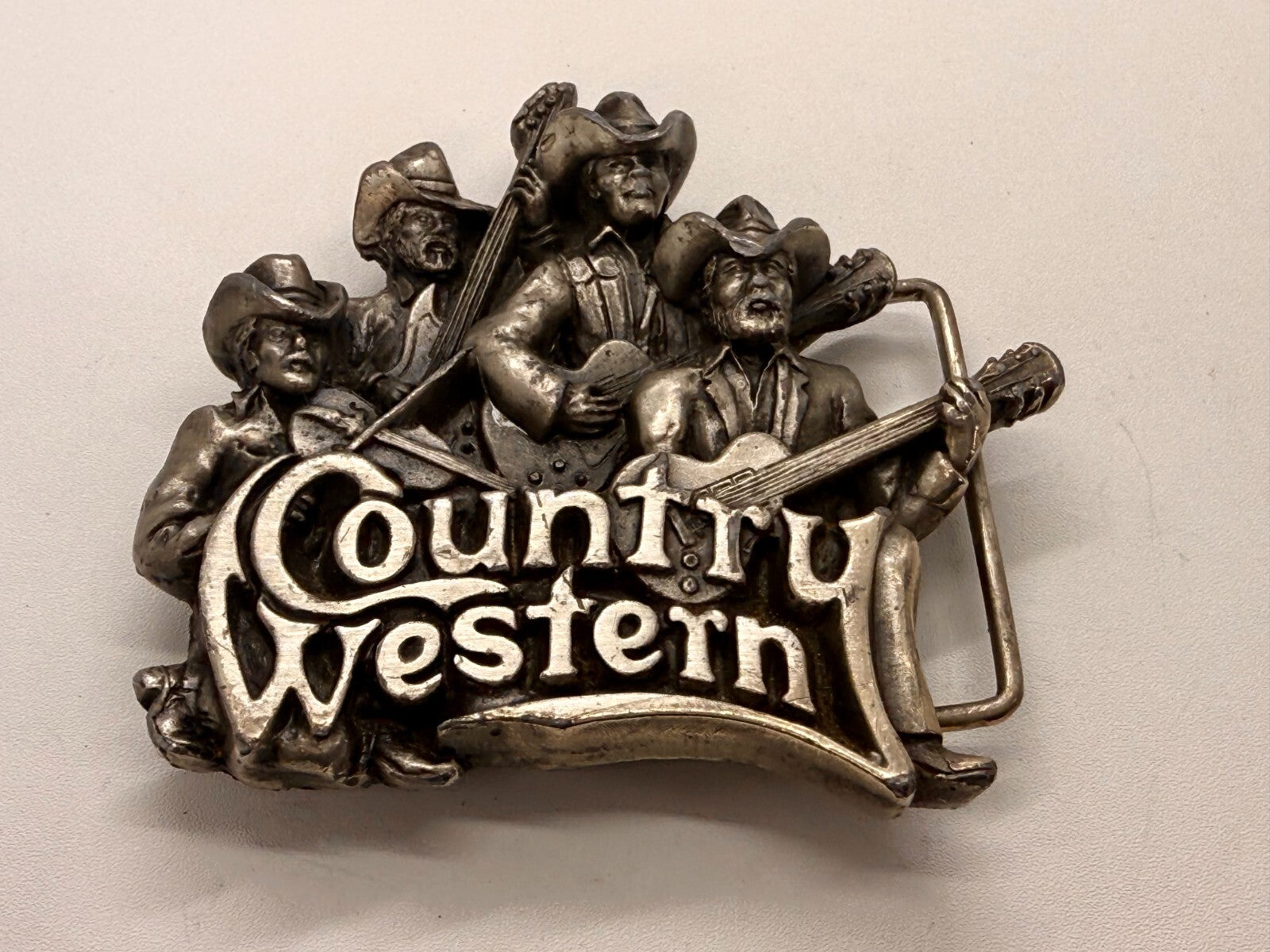 American Country Western Music Musician Vintage 1980 Bergamot Belt Buckle