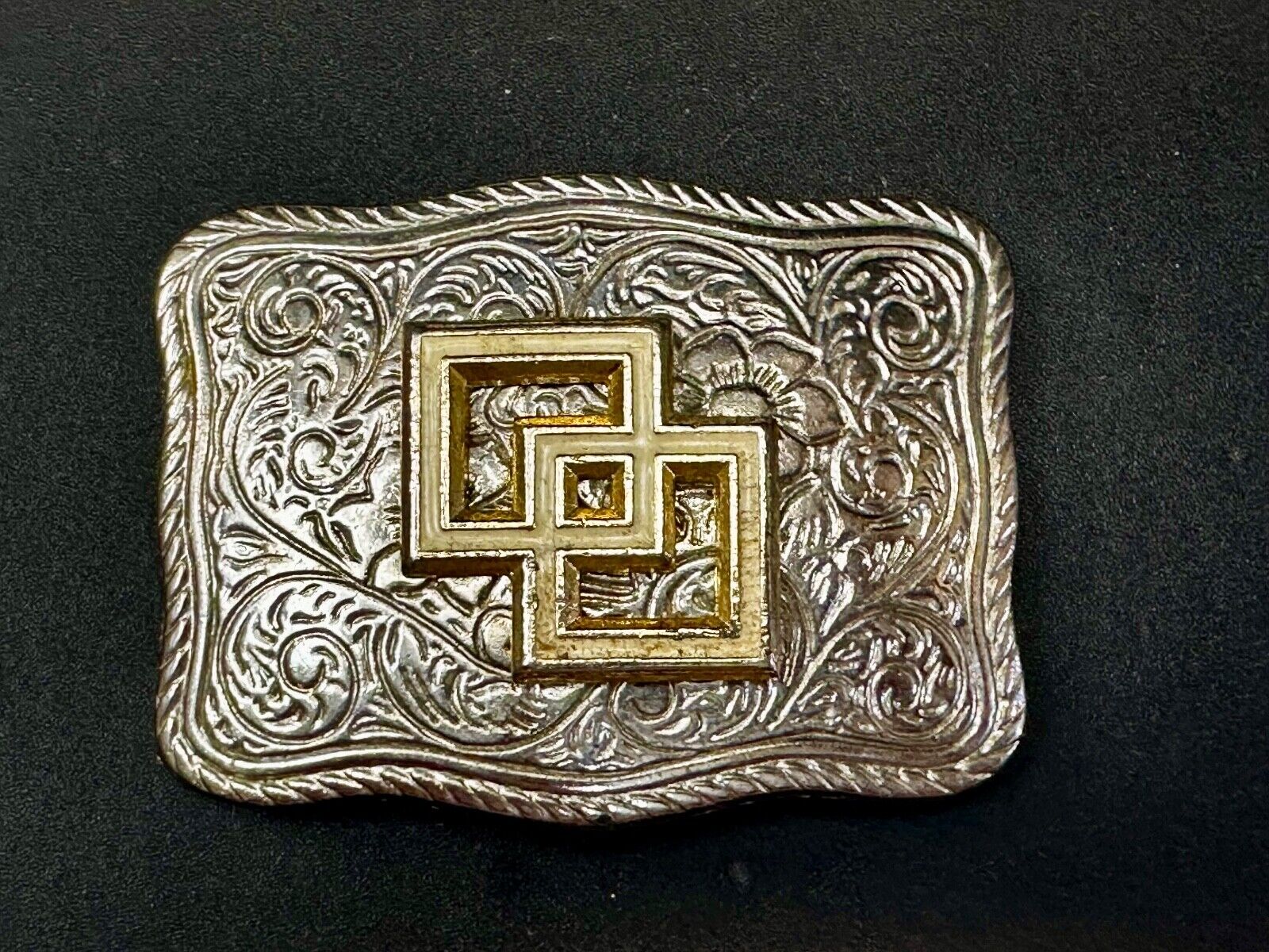 Two Square Pattern on western USA made western Belt Buckle