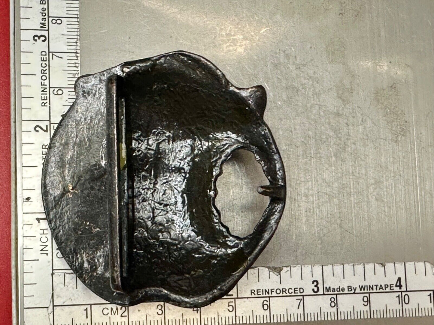 Apple with a bite taken out of it!   Vintage figural Belt Buckle