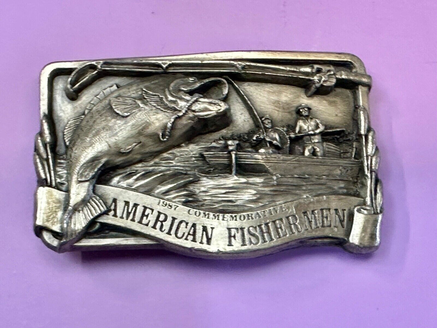 American Fisherman Vintage 1987 Commemorative Arroyo Grande Belt Buckle