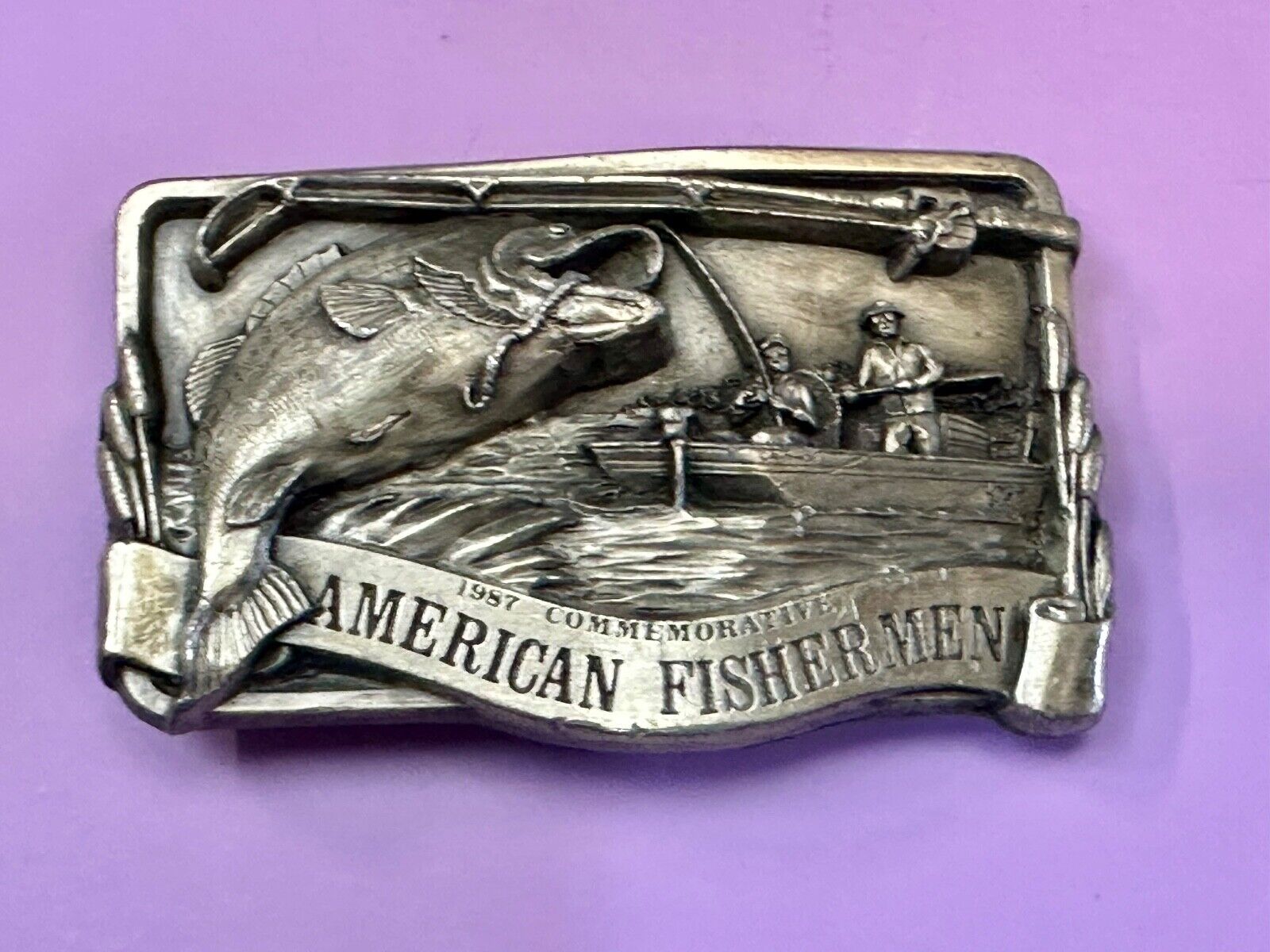 American Fisherman Vintage 1987 Commemorative Arroyo Grande Belt Buckle
