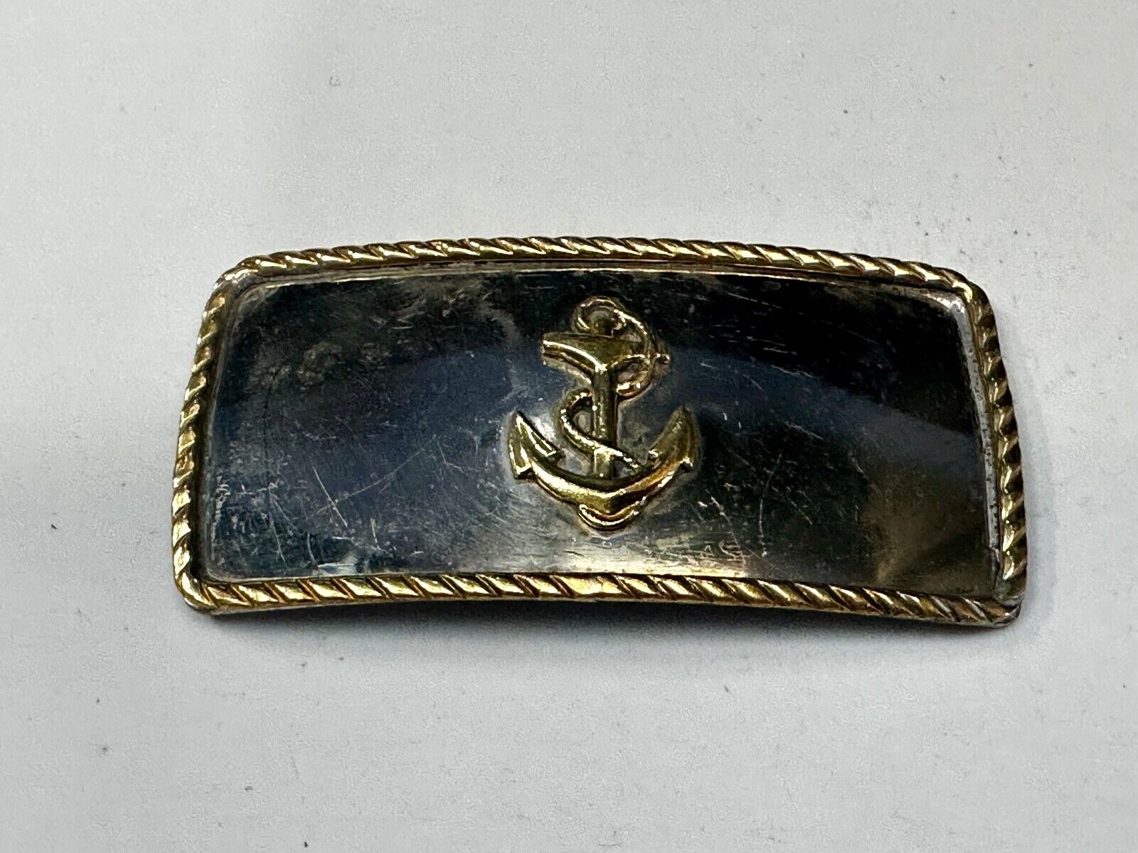 Vintage boat Anchor - Reflective two tone belt slide clip buckle