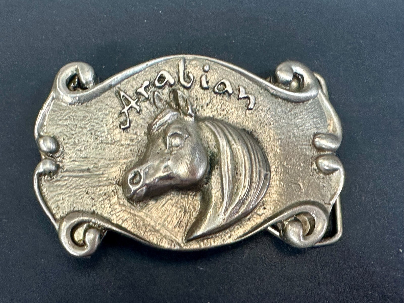 Arabian Horse Head Silver Tone Western Rodeo Cowboy SPEC-CAST Belt Buckle
