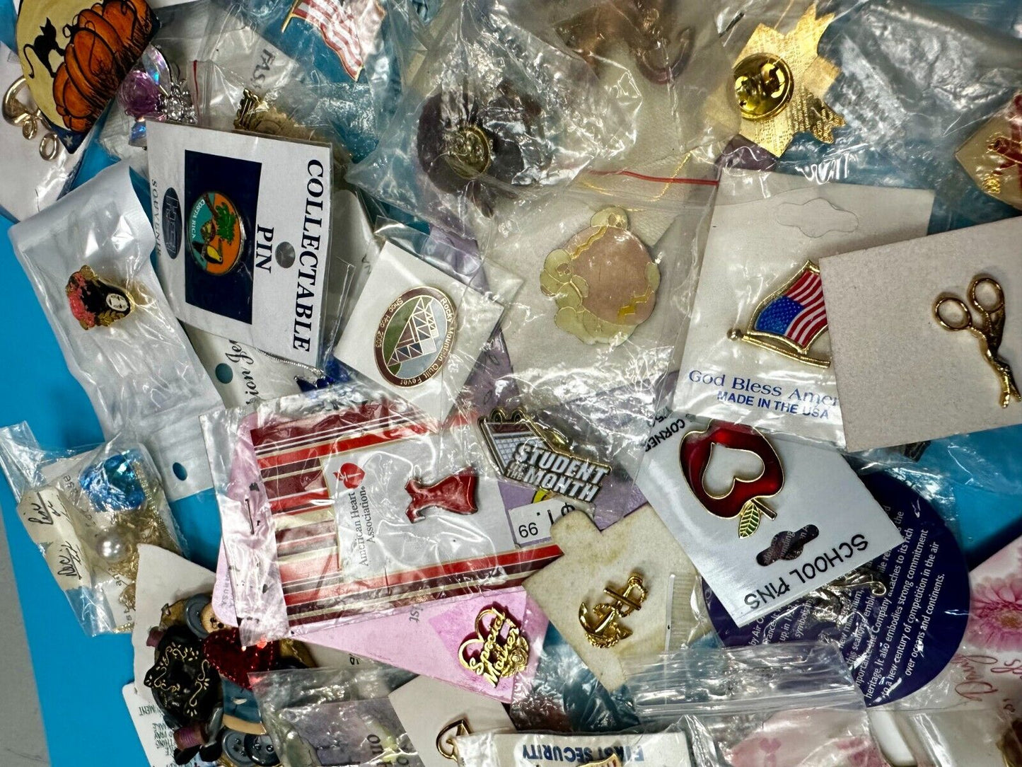 Vintage & Modern NOS Brooches & Pin's Resale Bulk Lot, Junk Drawer Grab Bag