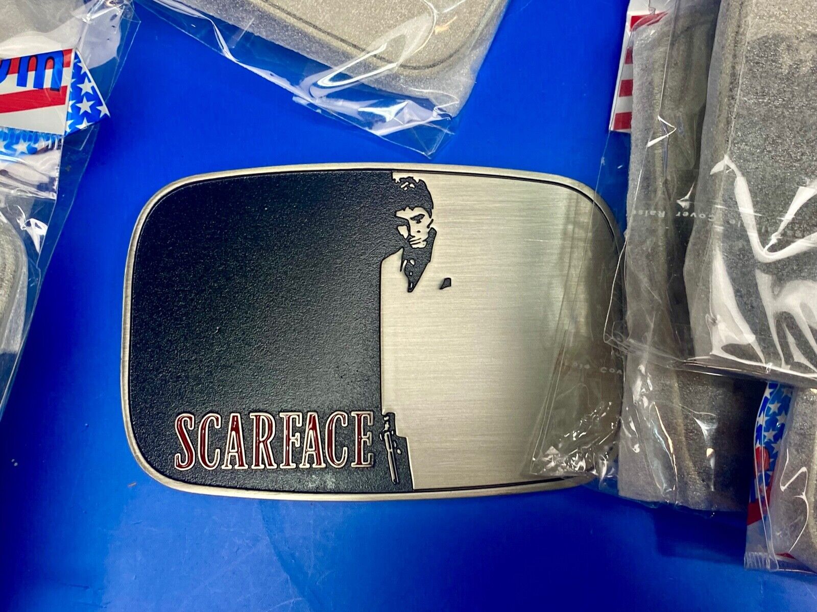 50 Pack!  Bulk lot of Scarface Movie belt buckle -  Resale Lot Grab Bag Project