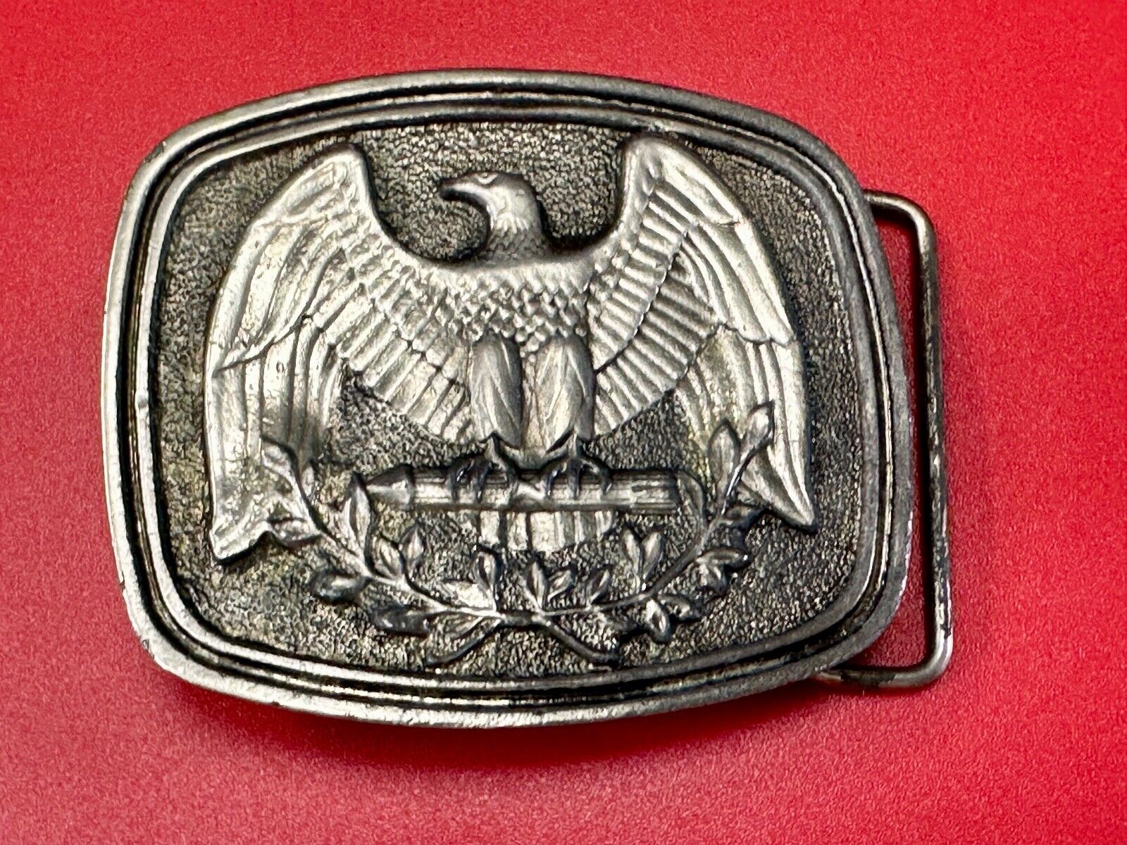 USA patriotic emblem Eagle Olive Branch Seal Vintage Numbered belt buckle
