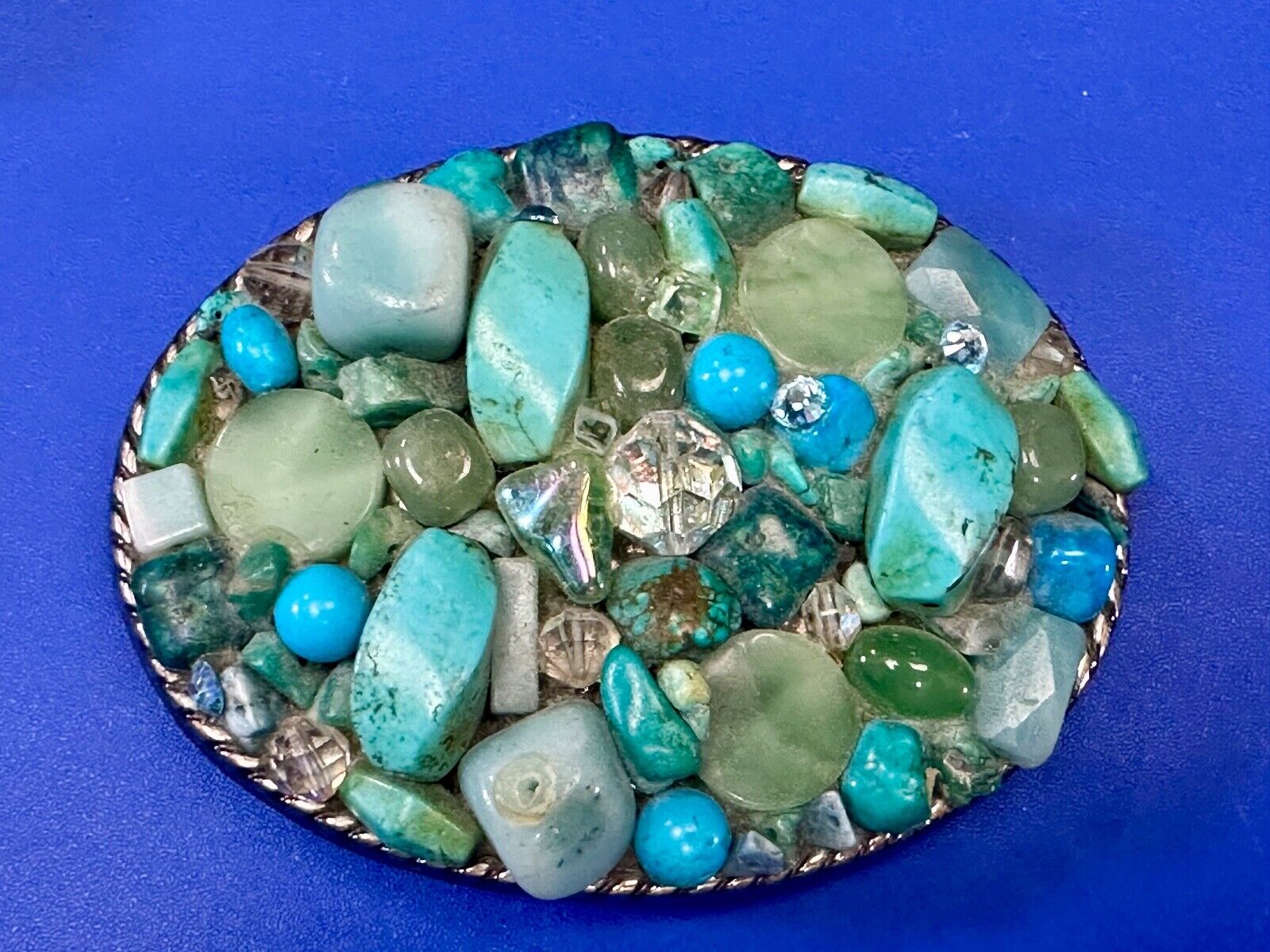 Artisan Mixed Material Turquoise color theme Belt Buckle by Ivan