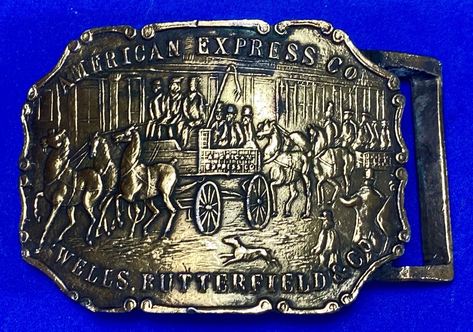 American Express Co Wells Butterfield & Co Vintage belt buckle marked NYC