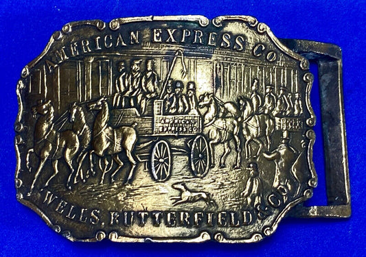 American Express Co Wells Butterfield & Co Vintage belt buckle marked NYC