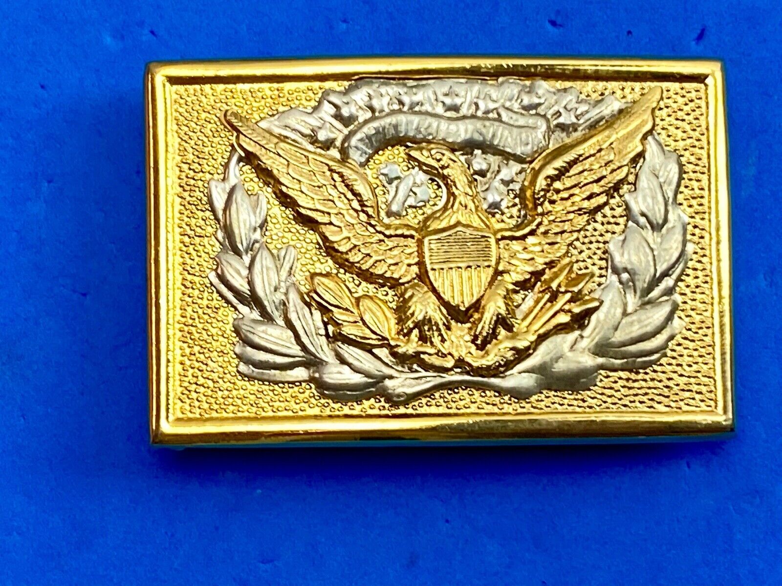  American Eagle Belt Buckle E Pluribus Unum Crest Shield marked 🤔PAKISTAN? 