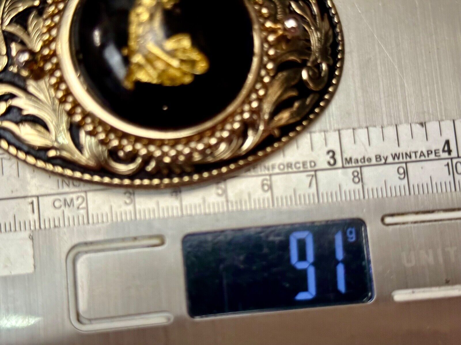 Artisan Gold Panning Beautiful centerpiece in Vintage western Belt Buckle